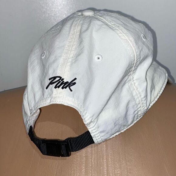 PINK Victoria's Secret Women's White Metallic Dog Baseball Cap Hat Adjustable - Picture 4 of 8